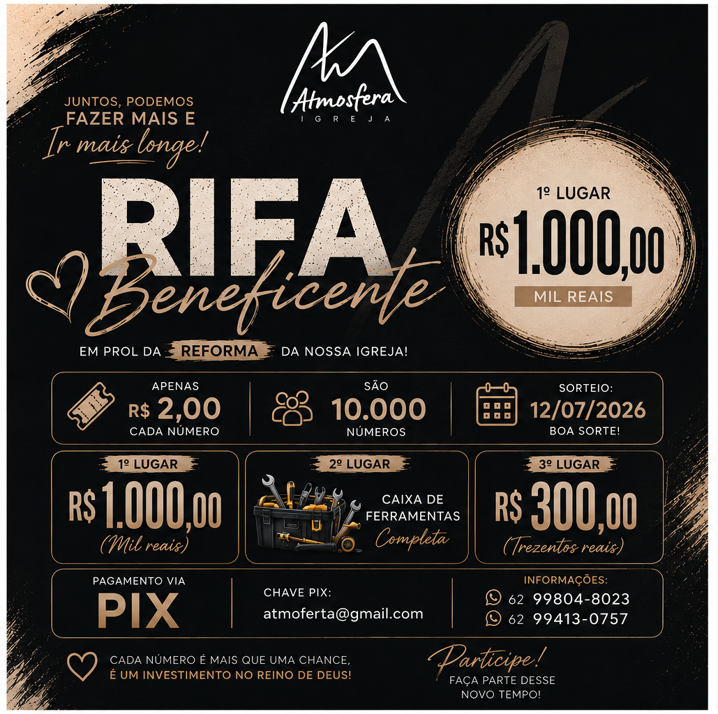 1* LUGAR - R$1000,00 (MIL REAIS)